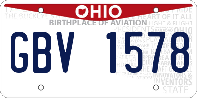 OH license plate GBV1578