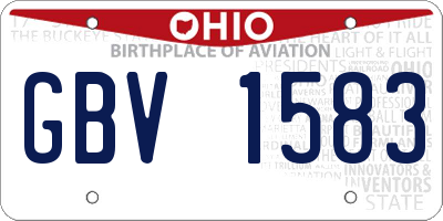 OH license plate GBV1583