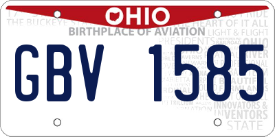 OH license plate GBV1585