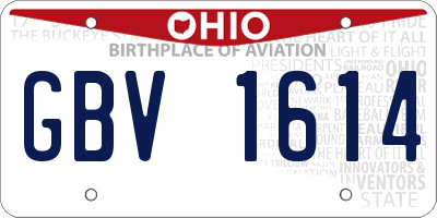 OH license plate GBV1614