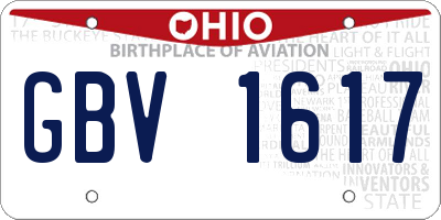 OH license plate GBV1617