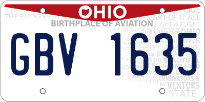 OH license plate GBV1635