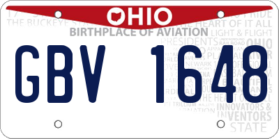 OH license plate GBV1648