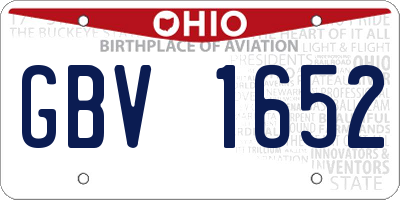 OH license plate GBV1652