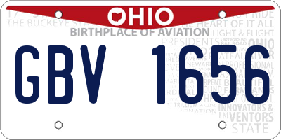 OH license plate GBV1656