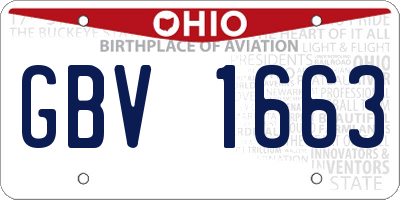 OH license plate GBV1663