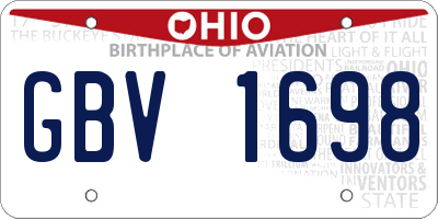 OH license plate GBV1698