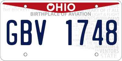 OH license plate GBV1748