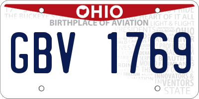 OH license plate GBV1769
