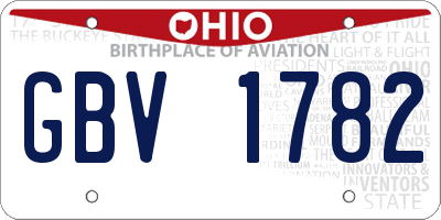 OH license plate GBV1782
