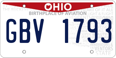 OH license plate GBV1793