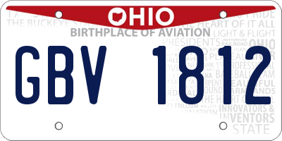 OH license plate GBV1812