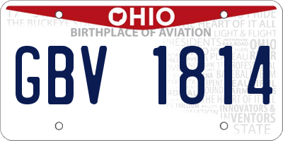 OH license plate GBV1814