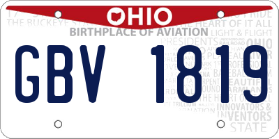 OH license plate GBV1819