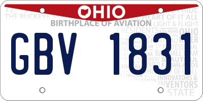OH license plate GBV1831
