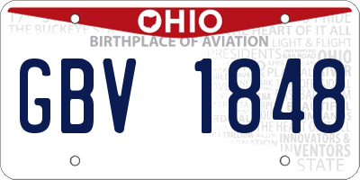OH license plate GBV1848