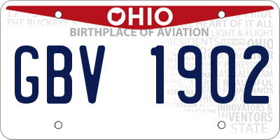 OH license plate GBV1902