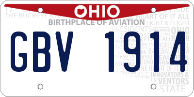 OH license plate GBV1914