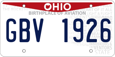 OH license plate GBV1926