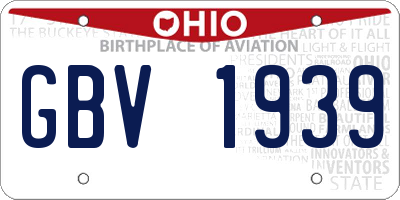 OH license plate GBV1939