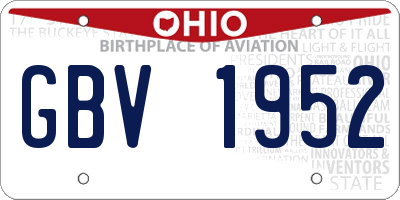 OH license plate GBV1952