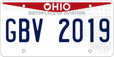 OH license plate GBV2019