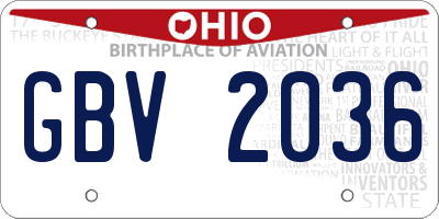 OH license plate GBV2036