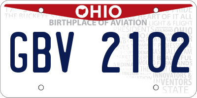OH license plate GBV2102
