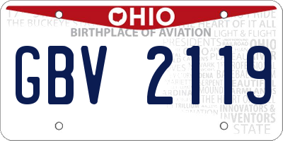 OH license plate GBV2119