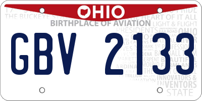 OH license plate GBV2133