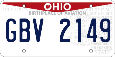 OH license plate GBV2149