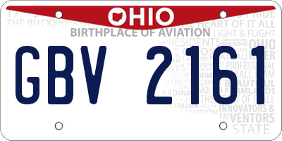 OH license plate GBV2161