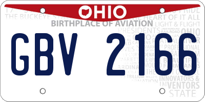 OH license plate GBV2166