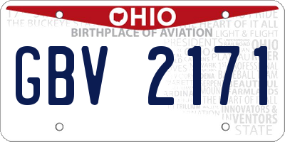 OH license plate GBV2171