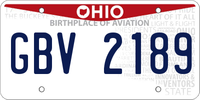OH license plate GBV2189