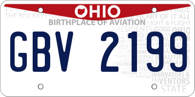 OH license plate GBV2199
