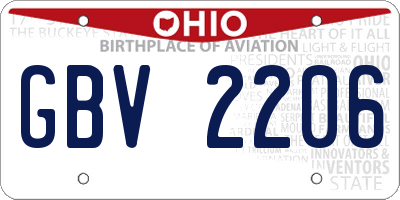 OH license plate GBV2206