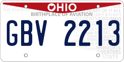 OH license plate GBV2213