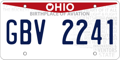 OH license plate GBV2241