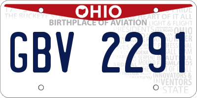 OH license plate GBV2291