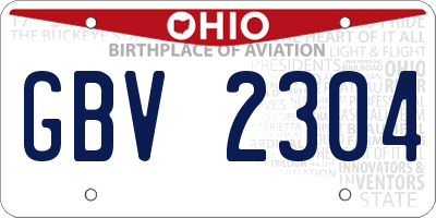 OH license plate GBV2304