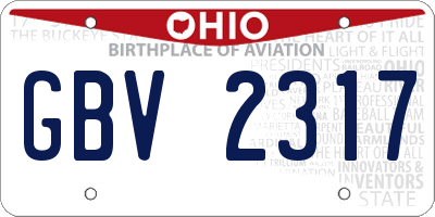 OH license plate GBV2317