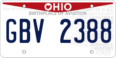 OH license plate GBV2388