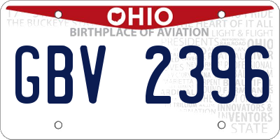 OH license plate GBV2396