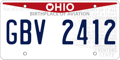 OH license plate GBV2412