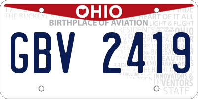 OH license plate GBV2419