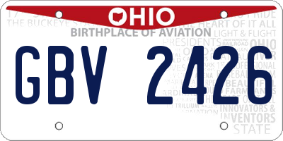 OH license plate GBV2426
