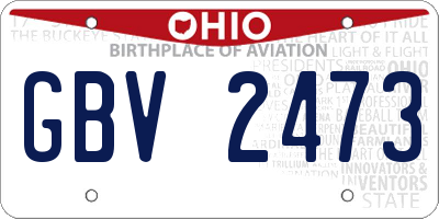 OH license plate GBV2473