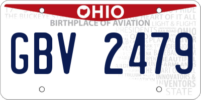 OH license plate GBV2479