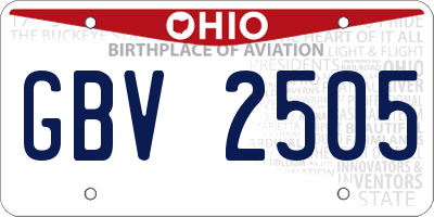 OH license plate GBV2505